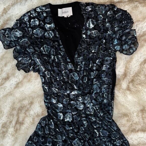 Ba&sh Grace Leopard Print Silk Blend Dress | Size XS - Picture 5 of 8
